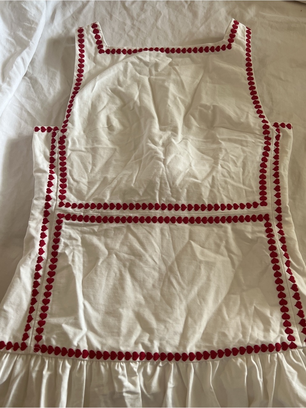 NWT Commense White Red Trim Maxi Dress Tie Back Cotton Vacation Dress Size M - Picture 11 of 13